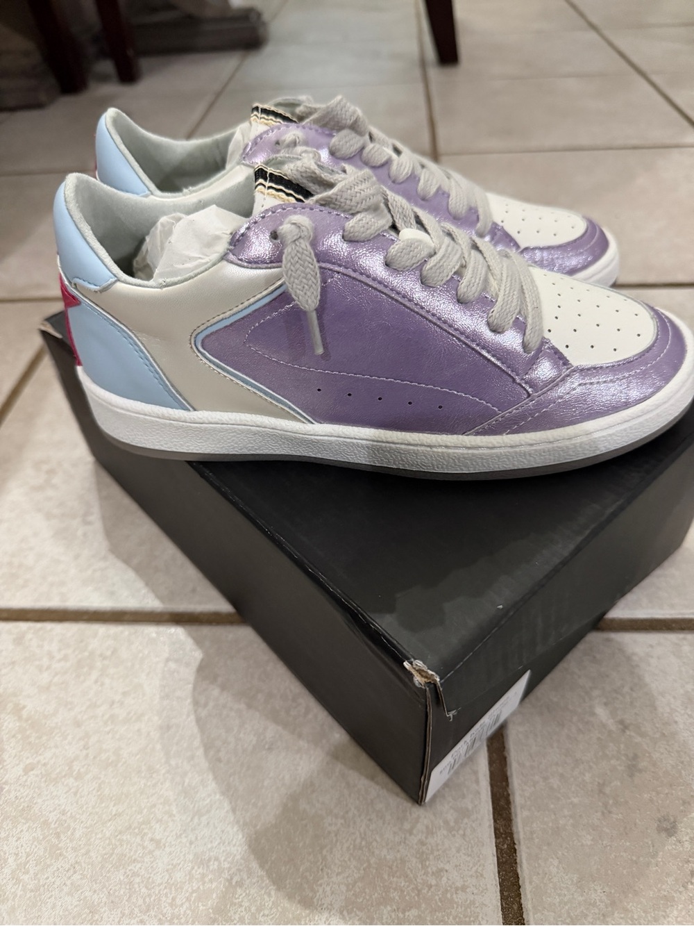ShuShop Lilac, White & Light Blue Kids Sneakers
